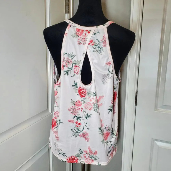 Flora by Flora Nikrooz Sleeveless Floral Blouse Keyhole Back Size Large - Picture 3 of 15